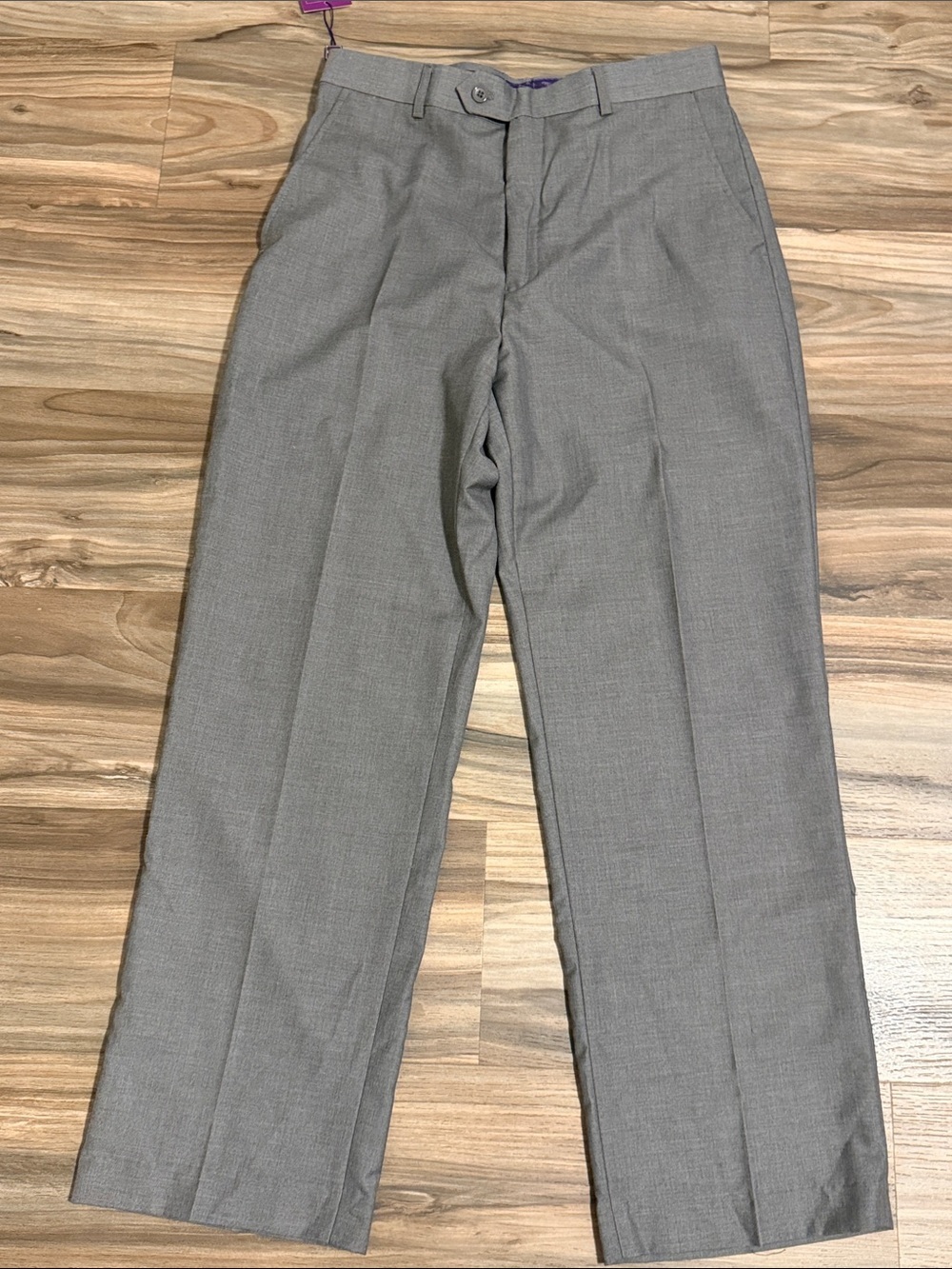 Vinci Dress Pants Mens 30x30 Gray Flat Front Straight Leg Formal Pocket NWT
